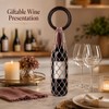 Woven Wine Bottle Tote Bag Wooden Ring Handle Macrame Carrier
