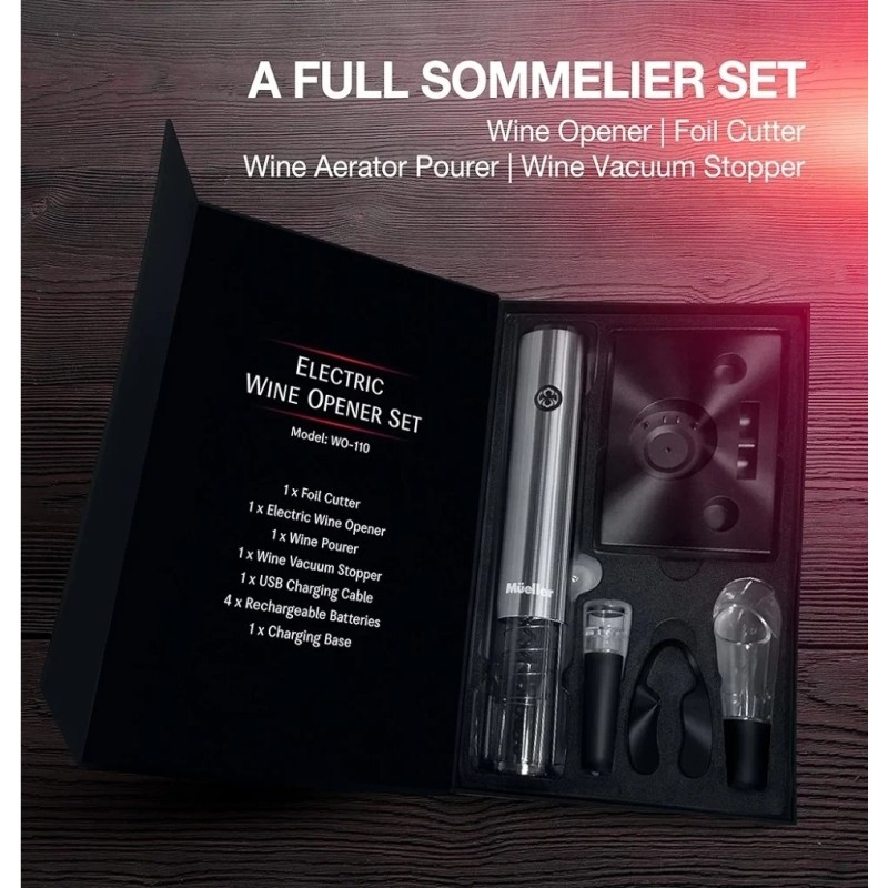 Mueller Electric Wine Opener Set- Rechargeable Brand New In Box!