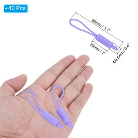 PATIKIL Replacement Zipper Pull Rope, 40 Pieces Nylon Zipper Pull Handle Slider Helper Extension Fixer for Luggage, Tent, Backpack, Handbag, Purse, Purple, pink