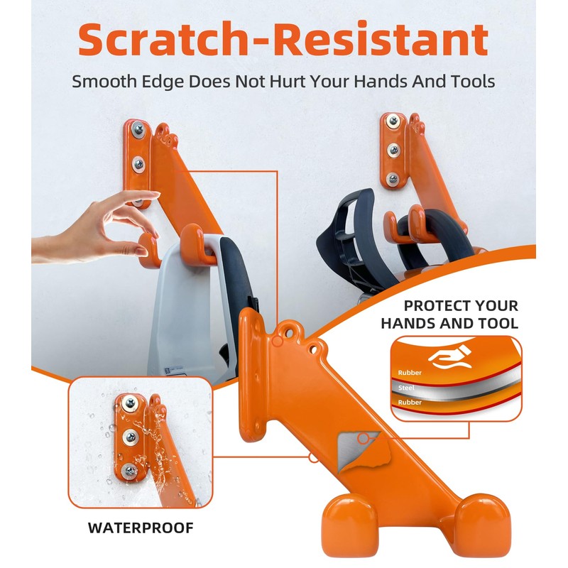 OSROENE Chainsaw Hanger, 2 Pack Chainsaw Wall Mount, Heavy Duty