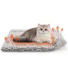 HezzLuv Self-Heating Cat Blanket 70 x 50 cm, Heating Blanket for Cats and Dogs, Pet Heating Pad, Cat Heat Blanket, Self-Warming Blanket, Non-Slip, Fluffy & Soft for Indoor and Outdoor Use Washable