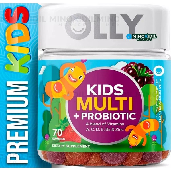 Olly Suplemento en gomitas Olly  Olly Kids Niños 4+ Olly Multivitamínico Niños Kids con Probióticos vitamina a vitaminac