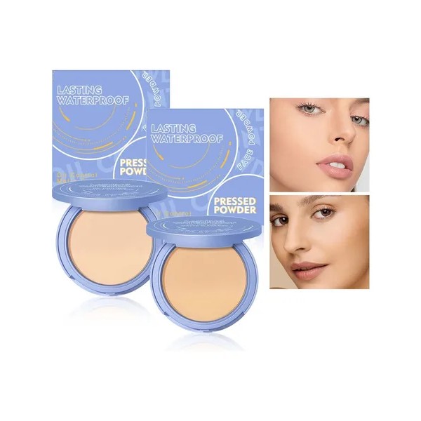 Base Maquillaje Polvo Compacto Fijador Mate 2 Unidades
