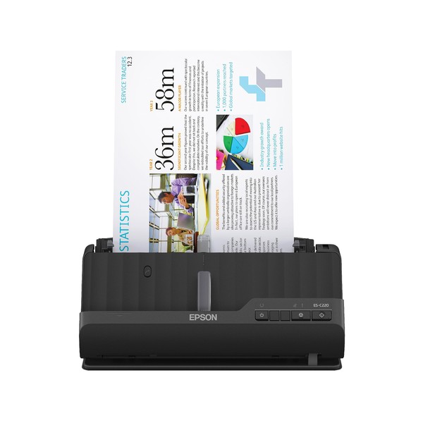 Epson Workforce ES-C220 Compact Desktop Document Scanner with 2-Sided Scanning and Auto Document Feeder (ADF) for PC and Mac
