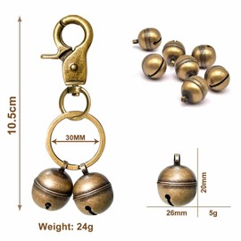 RSYHVG Extra Loud Cat & Dog Bell for Collar, Pet Tracker & Falconry, Durable Brass Collar Charms with Swivel Lobster Clasp