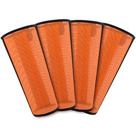 Wizbrio Premium Ventilated Horse Fly Boots & Fly Leggings Set of 4 – Loose-Fitting Fine Mesh with Stay-On Fasteners,Support Strips & Anti-Stomp Design – Breathable,Non-Slip,Sun Protection,Orange