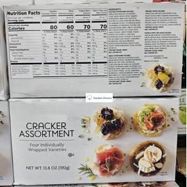 Trader Joe Cracker Assortment for Individually Wrapped Varieties 13.8oz 392g (Two Boxes)