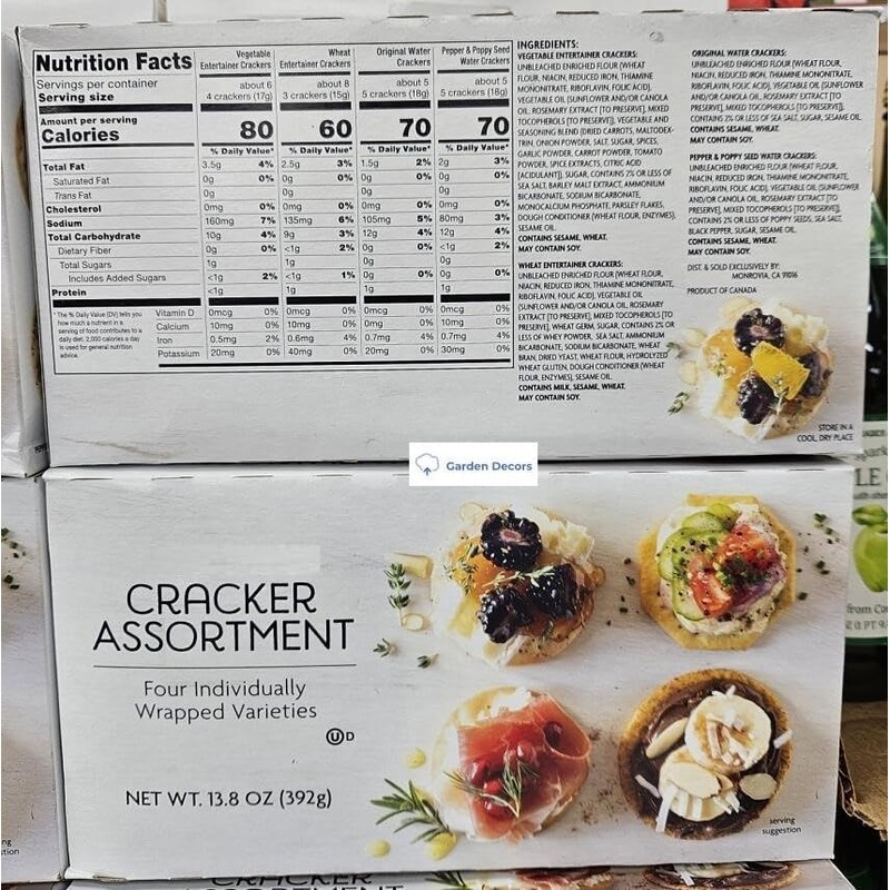 Trader Joe Cracker Assortment for Individually Wrapped Varieties 13.8oz 392g