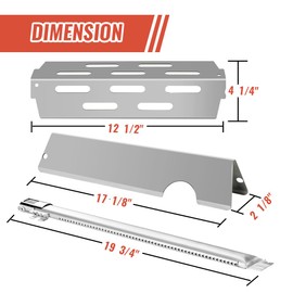 Grill Burners Flavorizer Bars for Weber Genesis II E-410, S-410, Genesis II LX E-440, S-440, 66041, 66033, 66796, 67489, 67490, 67491, BBQ Gas Grill Replacement Parts Heat Deflectors (Silver)
