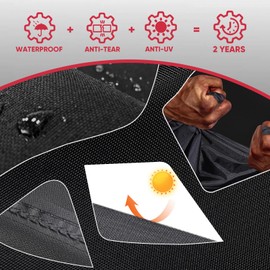 Turtle Life 40 Inch Smoker Cover for Masterbuilt ThermoTemp XL Propane Smoker, Waterproof Heavy Duty Outdoor Smoker Grill Cover 28”W x 23”D x 42”H inch, Black