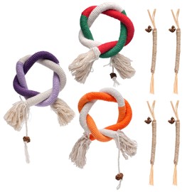 7 Interactive Cat Toys Self-Employment: 3 Chew Toys Cat Biting Rope 70 cm & 4 Catnip Sticks for Catnip Toy 20 cm, Teething Rope Chew Sticks for Cats Dental Care, Cat Toys