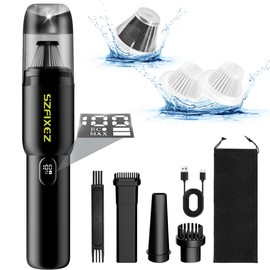 Handheld Car Vacuum Cleaner, Cordless Portable Vacuum, 20KPA Powerful Suction Vacuum with LED Light, 2-in-1 Air Inflator Vac, Low Noise Rechargeable Mini Handheld Vacuum for Car Home Pet Office