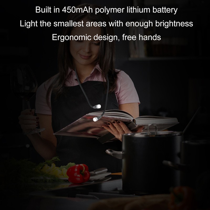 Neck Reading LED Lamp 3 Gear Brightness Bendable Silicone ABS