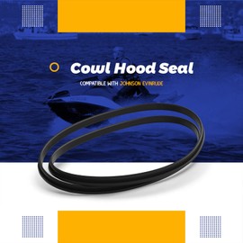 Cowl Glass Hood Weatherstrip,329548,Compatible with 1983-1998 Johnson Evinrude Outboards 90 Degree V4 Engines,Cowl Hood Seal.