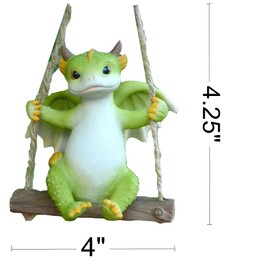 Gemmia Miniature Fairy Garden Dragon Figurines- Swing Dragon Statue