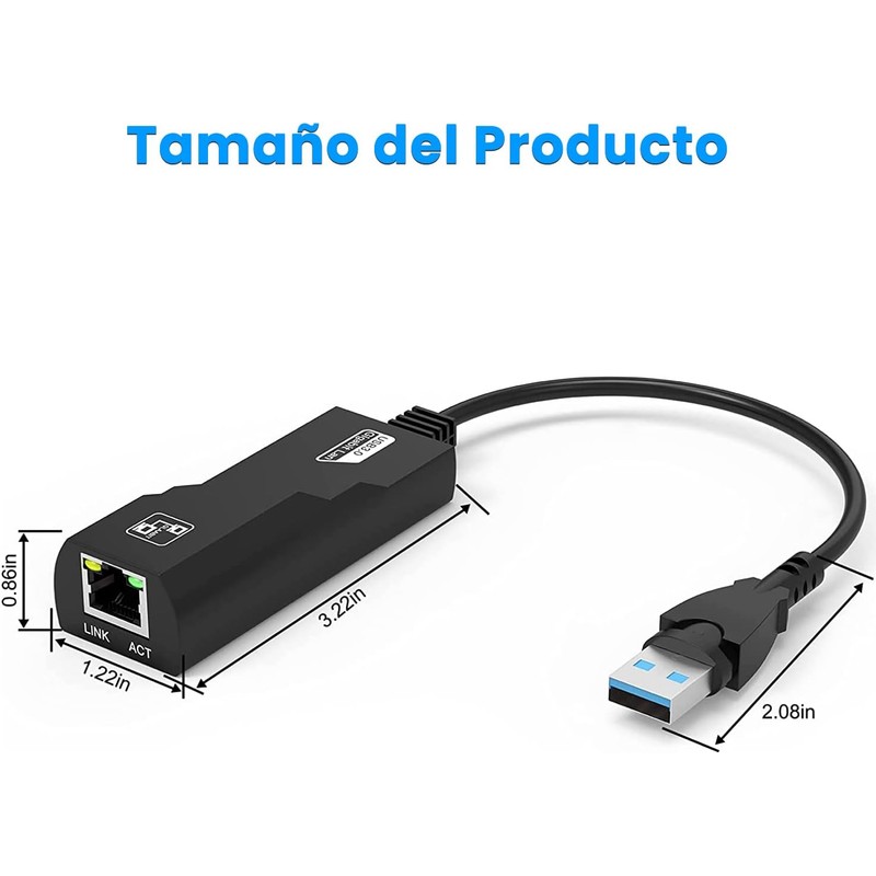 Uplayteck Adaptador Ethernet USB 3.0 a RJ45 Gigabit 1000Mbps