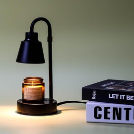 Candle Warmer Lamp with Timer&Height Adjustable&Dimmable, Electric Candle Warmer Without The Flame Fits All Candles for Bedroom/Kitchen/Living Room- Home Decor Gift (Mini Black)