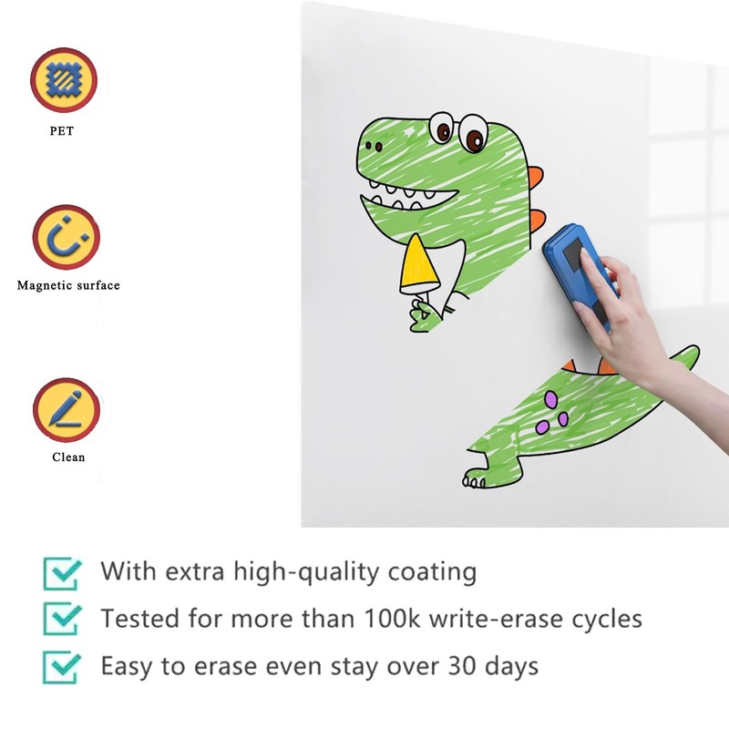 Betorcy Small Magnetic Dry Erase Board Sheet for Fridge, 8"x12"