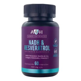 Envío Suplemento A4h Resveratrol Nadh Antioxidante 60 Caps                                                                                            