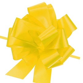 MACHSWON 20pcs 5 Inch Yellow Pull Bow Big Gift Bows Solid Color Plastic Flower for Wedding Car Baskets Presents Christmas Party Decoration