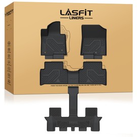 LASFIT Floor Mats for Kia Sorento Hybrid PHEV 2025 2024 2023 2022 2021 (Not Fit Gasoline), All Weather TPE Custom Fit Floor Liners Car Mats Accessoires for Kia Sorento 2021-2025, Black