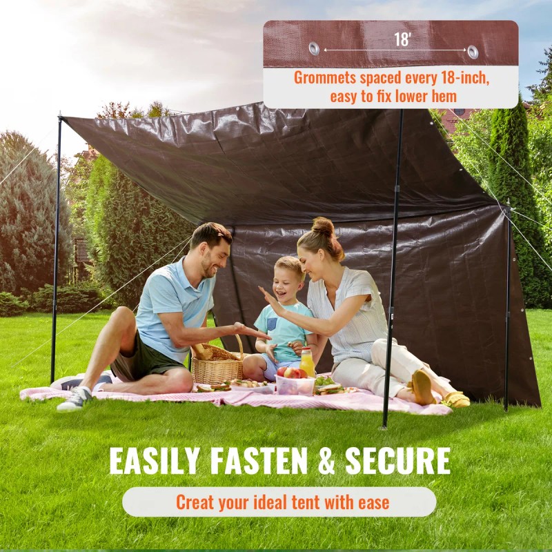 Vevor Lona Impermeable De Polietileno Con Ojillos 3 X 3.6m