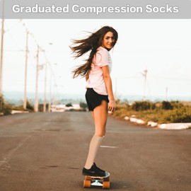 Ktinnead Compression Socks for Women and men 20-30 mmhg, Knee High Graduated Compression Stockings, Opaque, Open Toe, Unisex, Beige, X-Large