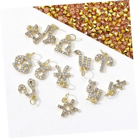 Healeved 12pcs Zodiac Nail Charms Rhinestone Nail Art Decorations for Manicure Unique and Elegant Ornaments for Personal