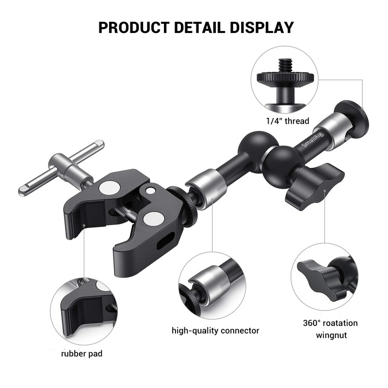 SMALLRIG 5 Inch Magic Arm with Super Clamp Large Crab