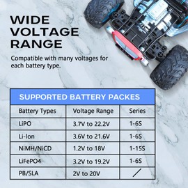 LiPo Charger Fast Balance Battery Charger Discharger 80W 6A Smart Digital Battery Pack Chargers for 1S-6S LiPo Life Li-ion 1-15S NiCD NiMH PB Smart Battery Batteries for RC Car Drone