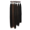 Yaki Straight Synthetic Hair 6 Bundles with Easy Closure Heat