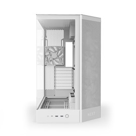 NZXT H9 Flow (2025) – Large Dual-Chamber ATX Mid-Tower Airflow PC Case – Includes 3 x 140mm & 1 x 120mm Fans – 420mm Radiator Support – Tempered Glass – Back-Connect Ready – White