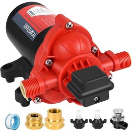 12V Pump, 2.5gpm-8amp-60psi, Chemical and Corrosion Resistant, Compatible with Roundup, Diaphragm Pump with Pressure Switch and Self-Priming for Agricultural Spraying, Rv, Boats, Etc