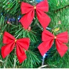 Red Velvet Christmas Decoration Bows (10cm) - 12 pack