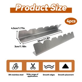 Set of 4 Barbecue Skewers Stainless Steel Rack, Kebab Attachment for Gas Barbecue Skewers Grill for 6 Skewers BBQ Grill Accessories for Outdoor Camping Hiking or Picnic