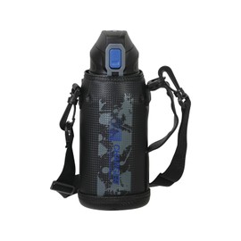 Pearl Metal HC-179 Water Bottle, 28.5 fl oz (800 ml), 0.8 L; Direct Drinking, Cold Insulation, Sports Drink with Pouch, Blue x Black, Fast Charger