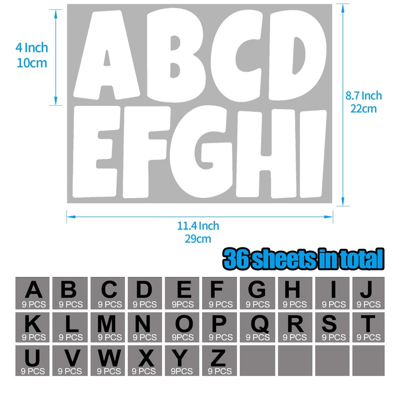 Bemeol Letter Stickers 351 Pieces 4 Inch Bulletin Board Letters