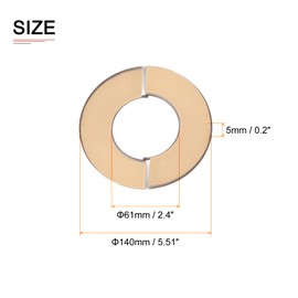 DTGN 140x5mm(DxT) Wall Split Flange - 2Pack - Good for Bathroom Kitchen 60mm Dia Pipe - Stainless Steel Round Escutcheon Plate - Silver Tone