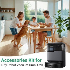 Bpbdzz Replacement Kit for Eufy Robot Vacuum Omni C20 – Includes: 2 Main Brushes, 4 Filters, 6 Mopping Pad, 6 Side Brushes, 6 Dust Bags, 6 Scented Tablets, 1 Cleaning Brush & 1 Screwdriver