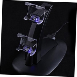 KICHOUSE Dual USB Charging Station for with LED Indicator and Storage for Controllers Black