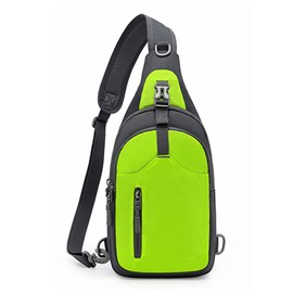 REETEE Lightweight Chest Bag Sling Shoulder Backpacks, Chest Bag Men's with Adjustable Shoulder Strap, Shoulder Bag Crossbody Bag Backpack for Outdoor Sports, Cycling, Dog Hiking, Green, leisure