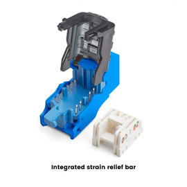 trueCABLE Cat5e Toolless Keystone Jack, Unshielded (UTP), PoE++ (4PPoE) 100W, UL Listed, ETL Verified, ANSI/TIA Certified, Modular RJ45 Female, Blue, 6 Pack