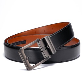 FEFLO Men's Ratchet Belt with Automatic Buckle, No Hole Adjustable Belt for Suits and Jeans