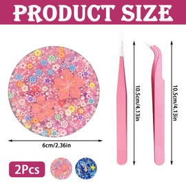 2 Pcs Picky Pad, Reusable Picky Pad Kit, Picky Pad Reusable Sensory with 2 Tweezers,Release Stress and Relieve Anxiety for Adults and Teens, Office and Travel Use (Blue,Pink)