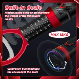 EWEIS 2 in 1 Fish Lip Gripper Pliers with Built-in Scale Weighing Function,30MM Maximum Opening Fish Grabber for Lure Fishing Accessories,Aluminum Alloy Rust Proof Gear for Saltwater Fishing