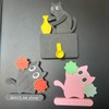 Funny Black Cat Fridge Magnets, Fridge Magnets with Swinging Vase,