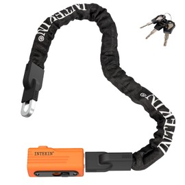 INTEKIN Bike Chain Lock 3FT Long 8mm Thick Steel Chain Heavy Duty Bike Lock Anti-Theft Bicycle Chain Lock with 3 Keys for E-Bike, Motorcycle, Fence