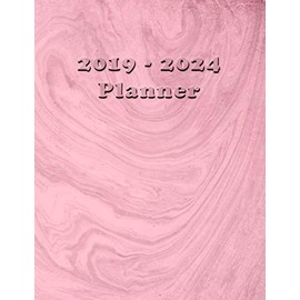 2020 - 2024 - Five Year Planner: Agenda for the next 5 Years - Monthly Schedule Organizer - Appointment, Notebook, Contact List, Important date, ... - 60 Months - Elegant Pink Marble effect