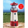 Jumbl 15" Red Solar Lighthouse with Rotating LED – Nautical