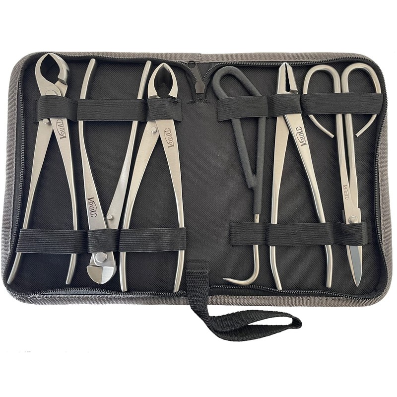 vouiu 6-Piece Bonsai Tool Set,Concave Cutter,Knob Cutter,Jin Pliers,Wire Cutter,Bonsai Scissors,
